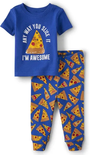 Vista 9 de The Children's Place Conjunto de pijama de 2 piezas con camiseta de manga corta y pantalones de 100 % algodón para bebé niño Historia Negra