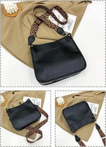 Vista 3 de Downupdown Bolsos cruzados para mujer, bolsos de diseñador con correa de hombro con estampado de leopardo