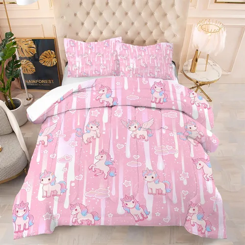 Vista 20 de kxry Lindo juego de edredón de niña negra, juegos de ropa de cama individual de niña afroamericana para niños, bonito edredón de nubes estrelladas