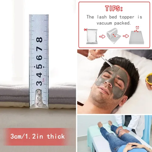 Vista 5 de Cojín de espuma viscoelástica para cama cuadrada, redonda, trapezoidal, para cama de spa, almohadilla de felpa para mesa de masaje, con orificio