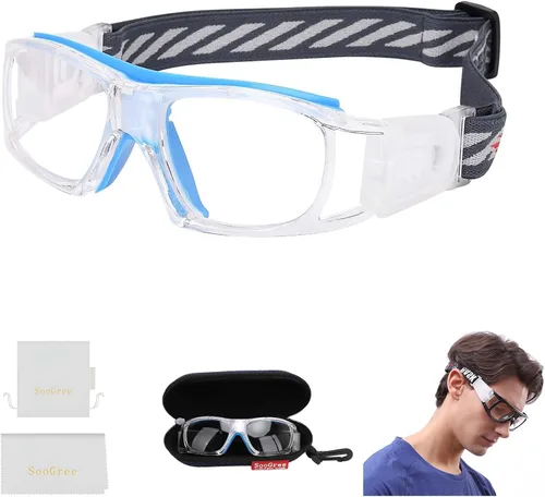 Vista 11 de SooGree Gafas deportivas para baloncesto, fútbol, fútbol, gafas protectoras de seguridad, gafas de raquetbol para adultos, lentes reemplazables