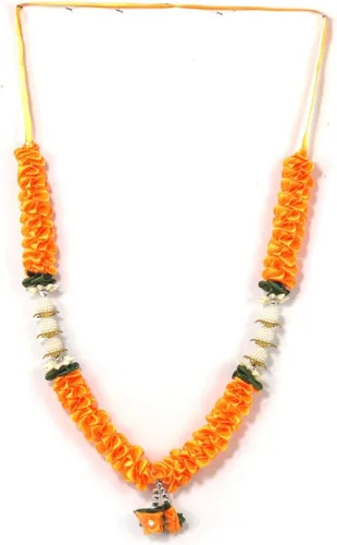 Vista 18 de ASHIRWAD Guirnalda de flores artificiales de 9 pulgadas, cinta de cuentas, pequeña estatua de ídolo grande mala, artículos indios Pooja Diwali Puja