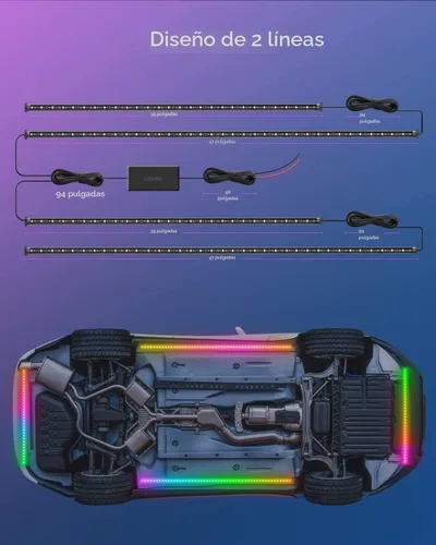 Vista 6 de Govee Luces de coche Underglow, 4 piezas, RGBIC, luces LED inteligentes