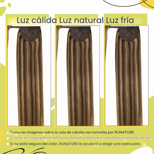 Vista 8 de RUNATURE - Extensiones de cabello humano con cola de caballo, 18 pulgadas, 2.82 oz, #3P12, sedoso B-09-#3P12