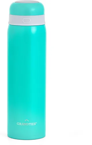 Vista 11 de GrandTies - Botella de agua aislante para niños, botella ligera de acero inoxidable aislada al vacío de 12 onzas, botella térmica de doble pared