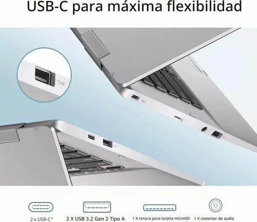 Vista 6 de ASUS Chromebook 14" FHD portátil, Intel Celeron N4500, 4 GB de RAM, 128 GB (64 GB eMMC+tarjeta SD de 64 GB), antirreflejo, resistente, hogar