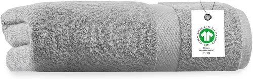 Vista 8 de Toalla de baño de felpa de algodón orgánico de lujo Certificado GOTS y OEKO-TEX Toallas de calidad hotelera premium Tecnología Feather Touch