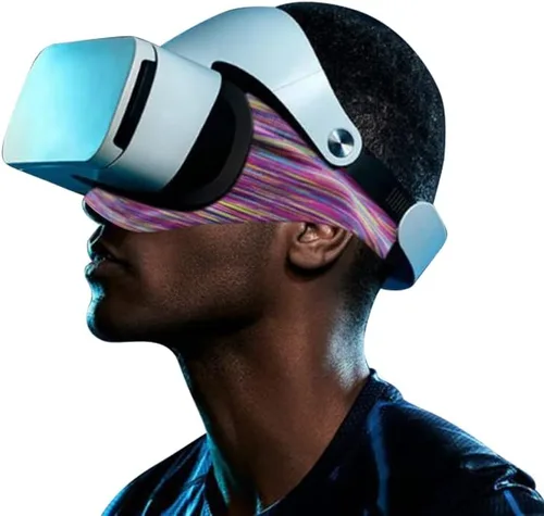Vista 3 de 2 PCS VR Eye Mask, Adjustable Face Cover Universal for PS VR2 Headset, HTC Vive, PS, Gear, VR Workouts Sweat Band Washable Keeping Tidy