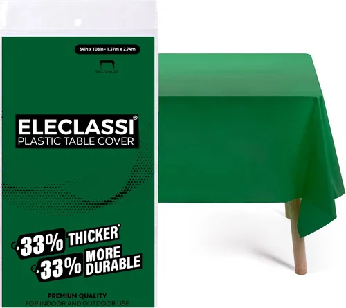 Vista 25 de Eleclassi Negro Paquete de 12 Manteles Redondos de Plástico Desechables Premium - Manteles de Mesa de Plástico Redondos de 84 Pulgadas para Fiestas