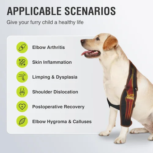 Vista 4 de Protector de codo de perro para soporte de codo canino y hombro, callos de codo, llagas por presión y dislocación de hombro, coderas para perros