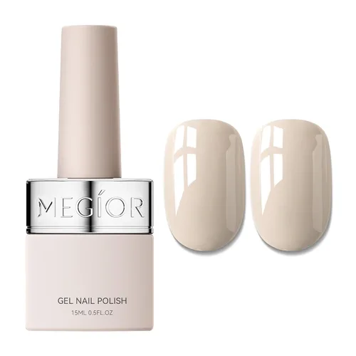 Vista 84 de MEGIOR Esmalte de uñas de gel libre de TPO, 0.5 onzas líquidas, base de gel transparente para remojar la lámpara de uñas LED, capa base de larga