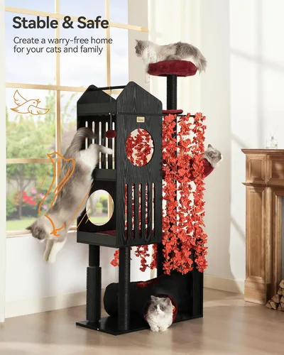 Vista 3 de FourFurPets Árbol Gótico para Gatos, Torre para Gatos de 67" para Gatos de Interior, Árbol para Gatos Maine Coon para Gatos Grandes de 20 libras+