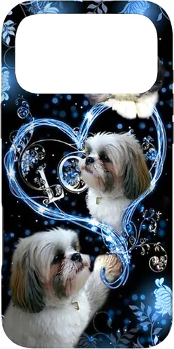 Vista 22 de Funda para PC iPhone 16 I Love Shih Tzu Dogs Flowers Heart Shih Tzu Metal