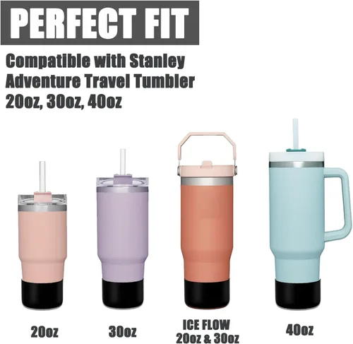 Vista 2 de Greant 2 fundas protectoras para botella de agua compatibles con Stanley Quencher de 30 onzas y 40 onzas, funda de silicona antideslizante