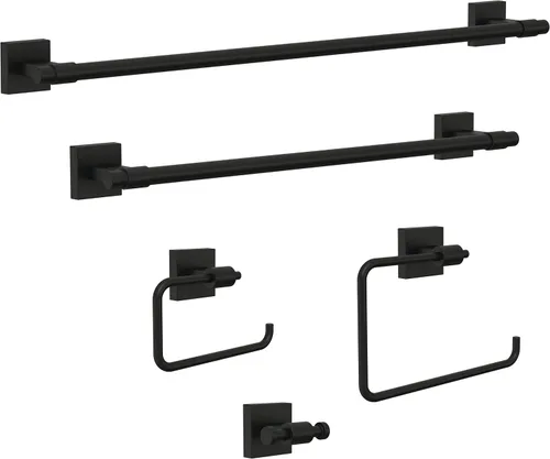 Vista 3 de Franklin Brass Maxted (1 paquete) Barra para toallas de 18 pulgadas para baño, barra para toallas color negro mate para pared de baño, soporte
