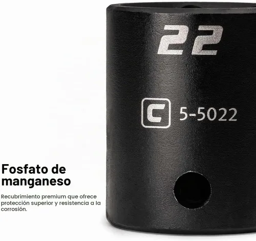 Vista 4 de Capri Tools Juego de llaves de vaso SAE de impacto superficial y profundo de 3/8 pulgadas (24 piezas)