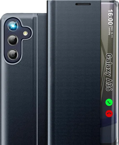 Vista 83 de Funda de teléfono para Samsung Galaxy A16 5G, Clear View Window Funda delgada de lujo para teléfono Galaxy A16 con soporte, funda protectora