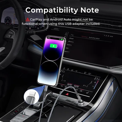 Vista 2 de Basesailor - Cable cargador corto de 1 pie para iPhone 14 13, cable USB C a Lightning con adaptador USB A, cable de carga rápida para Apple iPhone