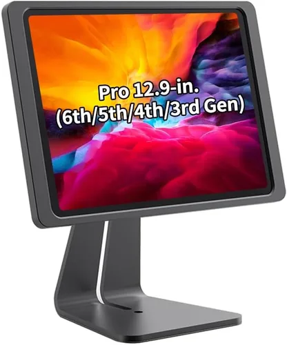 Vista 12 de Soporte magnético en el escritorio con funda de carga A6 para iPad mini (A17 Pro, A15 Bionic) de 8.3 pulgadas, forma clásica de L, base de metal