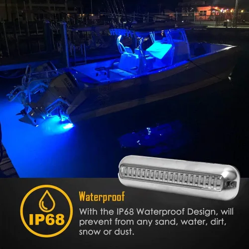 Vista 5 de HUSUKU SOOP3 PRO 2000LM 60LED - Lámpara impermeable para embarcación, luz ultraclara, elevada intensidad, Azul