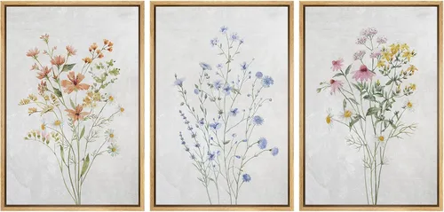 Vista 91 de MUDECOR Lienzo enmarcado para pared, juego de arte de acuarela pastel, bosque de pinos, naturaleza silvestre, ilustraciones modernas, decorativas