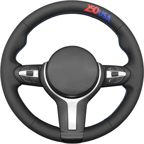 Vista 40 de MEWANT - Funda para volante de automóvil cosida a mano de Athsuede para BMW F87 M2 F80 M3 F82 M4 M5 F12 F13 M6 F85 X2 X5 M F86 X6 M F33 F30 M