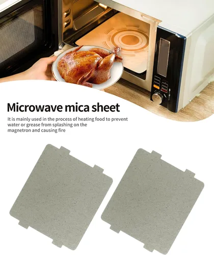 Vista 3 de 2 piezas de cubierta de guía de ondas, hoja de mica universal para horno microondas, corte a medida, 108 mm x 99 mm
