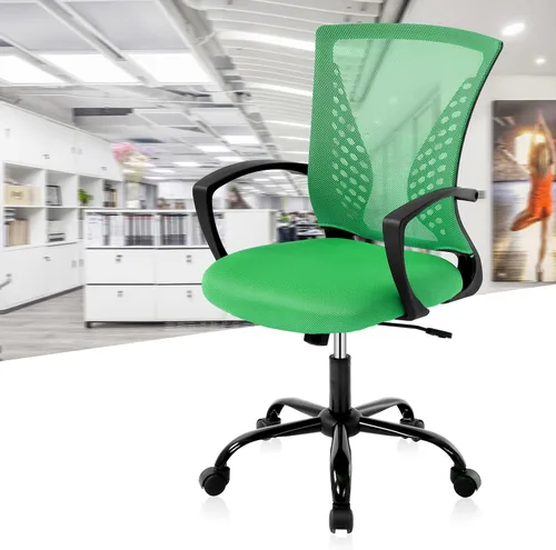 Vista 11 de TTY Store Silla de oficina de malla para el hogar, silla de escritorio ergonómica con soporte lumbar, reposabrazos ejecutivo, ajustable, giratoria