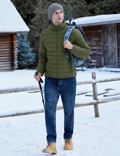 Vista 3 de TACVASEN Chaqueta Puffer Ligera para Hombre Chaquetas Acolchadas de Invierno Puffy Abrigadas Resistentes al Agua Resistentes al Viento Abrigos
