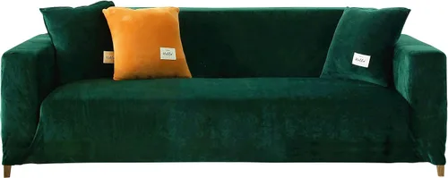 Vista 12 de CONRUSER Funda elástica para sofá, funda de terciopelo suave con parte inferior elástica, protector de muebles para mascotas y niños (negro, XL)