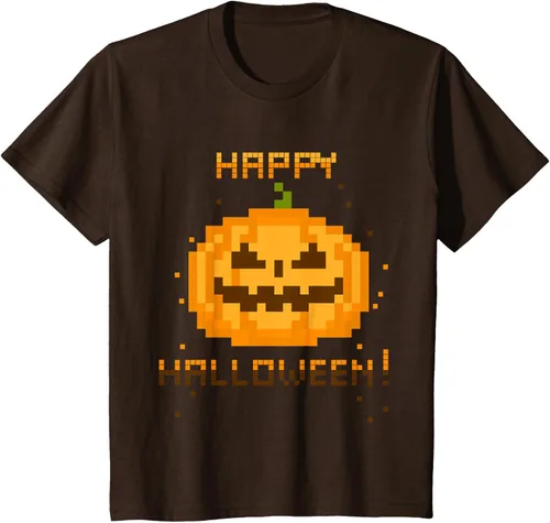 Vista 9 de GAMER Pixel Jack-O-Lantern – Disfraz para Halloween de vídeo playera, Plateado