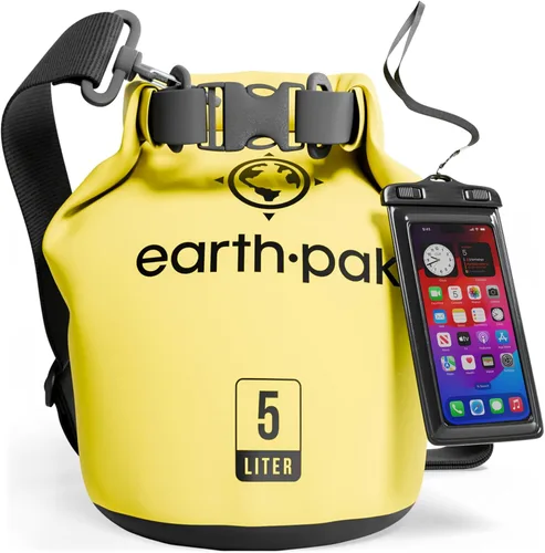 Vista 42 de Earth Pak Bolsa Seca Impermeable - Mochila Impermeable de Cierre Enrollable Superior Mantiene el Equipo Seco para Kayak con Funda Impermeable