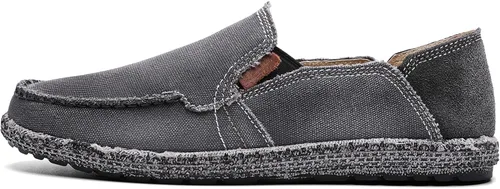 Vista 2 de Zapatos de lona sin cordones, antideslizantes, informales, planos, para exteriores, mocasines casuales para hombre de JAMONWU