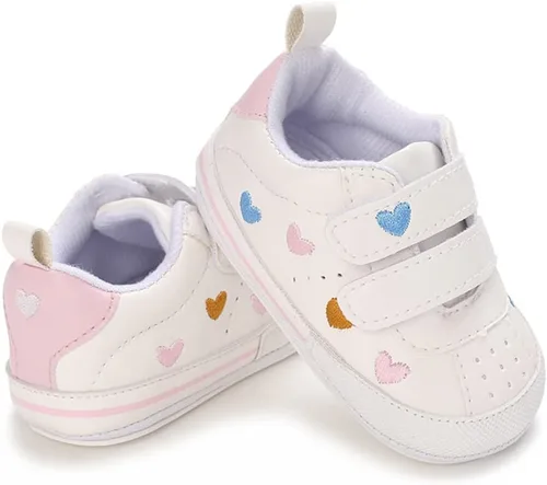 Vista 3 de Clowora Zapatos para bebés niños y niñas, suela de goma antideslizante, zapatos de cuna para recién nacidos, mocasines planos.