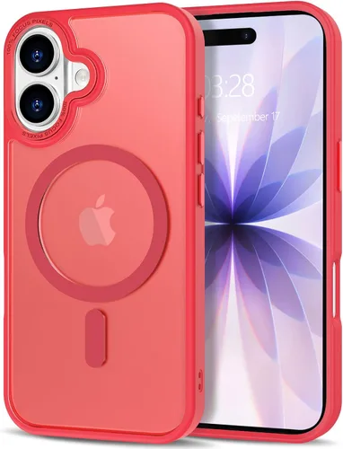 Vista 271 de Anuck - Funda magnética para iPhone 11 compatible con MagSafe, carcasa trasera mate translúcida dura, borde de TPU, delgada, resistente a impactos