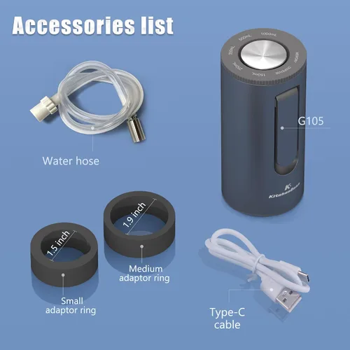 Vista 9 de KitchenBoss - Bomba automática plegable para botella de agua, color negro ónix Dispensador universal de bomba de botella de agua, apto para 1-5