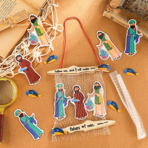 Vista 4 de Amyhill 24 juegos de pescadores de hombres, manualidades para niños, primera comunión, escuela dominical, kit de manualidades bíblicas, suministros