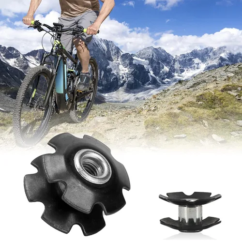Vista 5 de Tuerca de flor de horquilla delantera, portátil, de acero, ligero, para bicicleta, tuerca de estrella, universal, práctica para tubo de horquilla