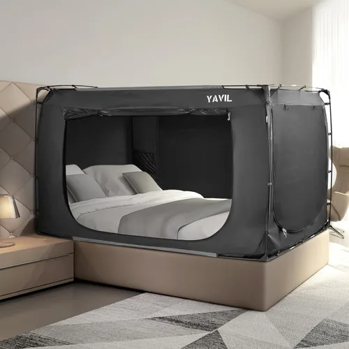 Vista 8 de YAVIL Tienda de Cama Dosel de Cama Tamaño Twin, Tiendas de Campaña Portátiles para Dormir, Tiendas de Campaña de Ensueño para Interiores para Niños