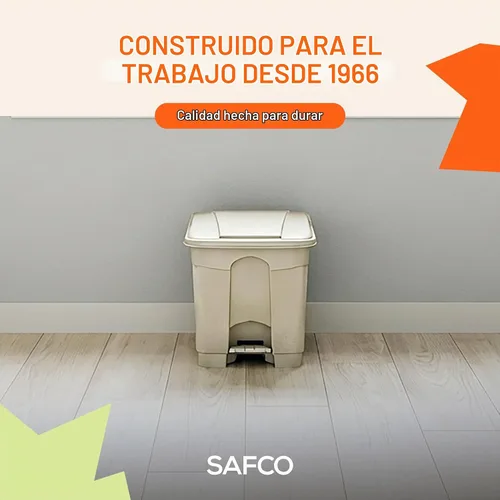 Vista 4 de Safco - Cubo de basura de 8 galones con pedal de pie, interior, color Canela