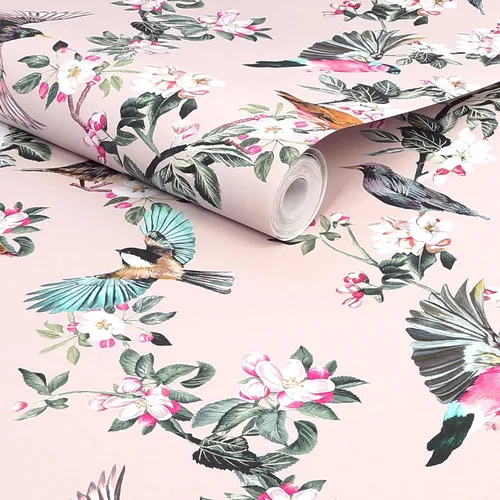 Vista 3 de Joules Handford Garden Birds - Papel pintado de crema antigua