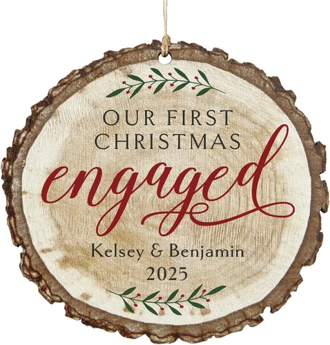 Vista 12 de Let's Make Memories Adorno de Navidad Personalizado para Parejas - Adorno de Navidad 2025 - Decoración de Árbol - Personalizar Mensaje, Año