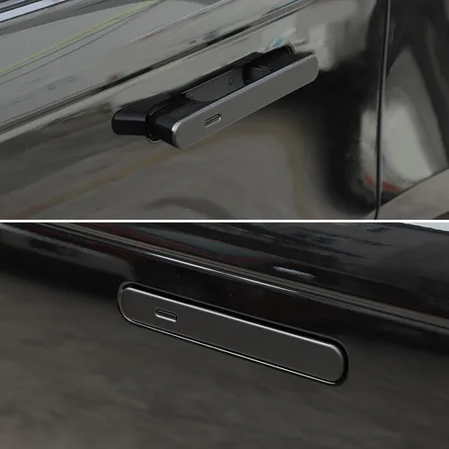Vista 5 de Cubierta protectora para manija de puerta exterior de automóvil compatible con Land Rover Range Rover VELAR 2017-2025 (negro mate)
