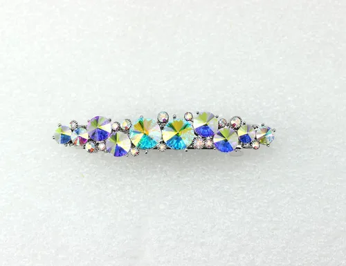 Vista 2 de Faship AB Premium Rhinestone Crystal Floral Pequeño Pasador De Pelo Clip