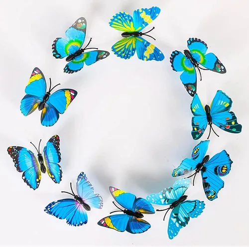 Vista 6 de GJDAMFD Disfraz de princesa de mariposa azul con accesorios para niñas pequeñas