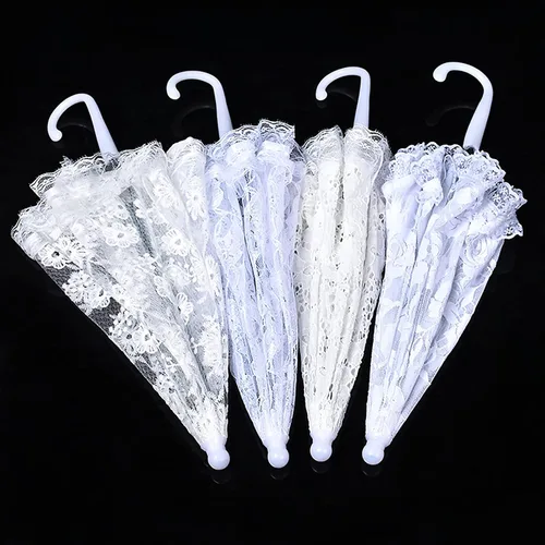 Vista 5 de Paraguas de encaje de 17 x 20 pulgadas, paraguas pequeño para boda, regalo de novia, boda, regalo de foto, regalo para niños, paraguas de encaje