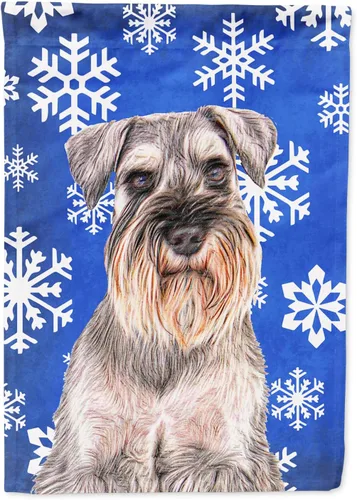 Vista 245 de Caroline's Treasures SC9374GF Bulldog English Snow flakes Holiday Garden Flag Buzón Bandera decorativa para patio exterior, patio, obras de arte