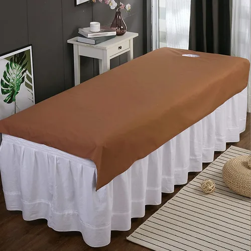 Vista 5 de Sábana de salón de belleza, cubierta impermeable para cama de masaje a prueba de aceite, sábana de mesa de masaje profesional con orificio