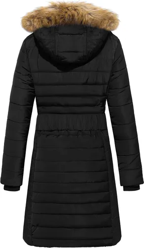 Vista 2 de Wantdo Abrigo largo de invierno con capucha para mujer, cálido e impermeable