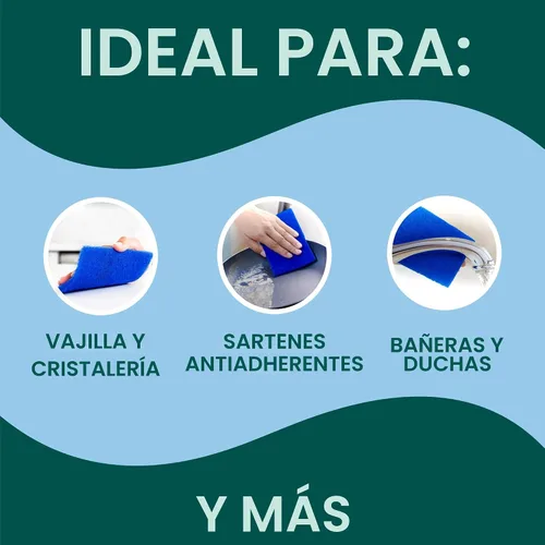 Vista 4 de Scotch-Brite® Almohadilla de limpieza cero arañazos, 3 almohadillas para fregar, almohadillas antiarañazos para limpieza de cocina y platos
